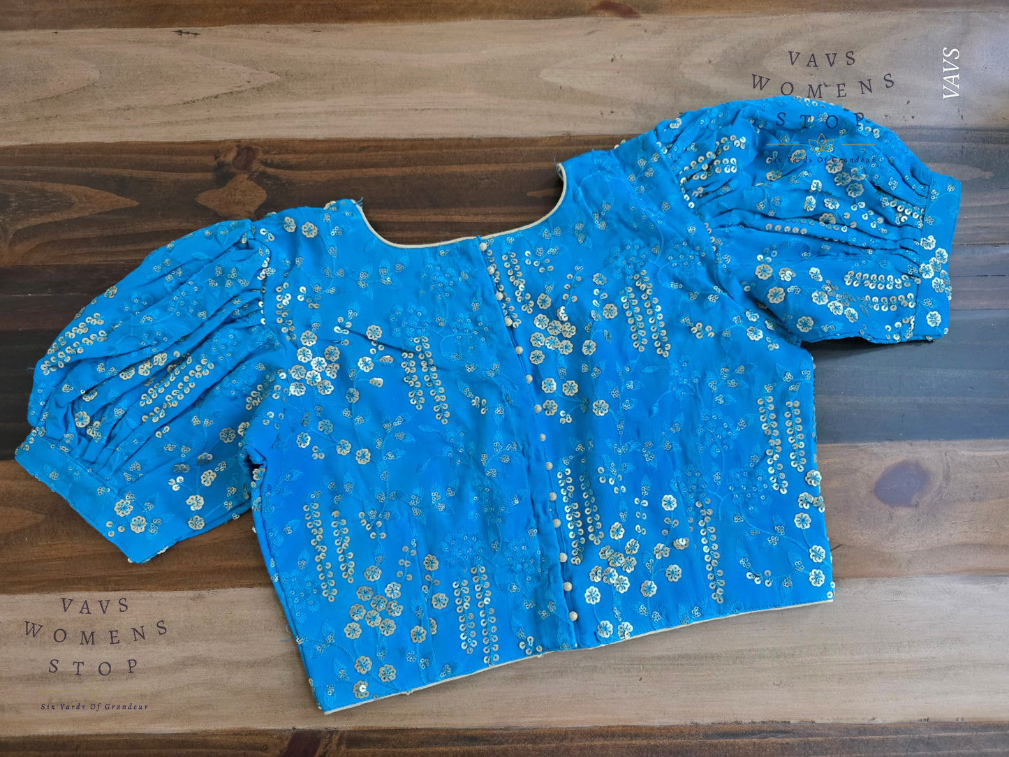 Copper Sulphate Blue Georgette Party Wear Blouse