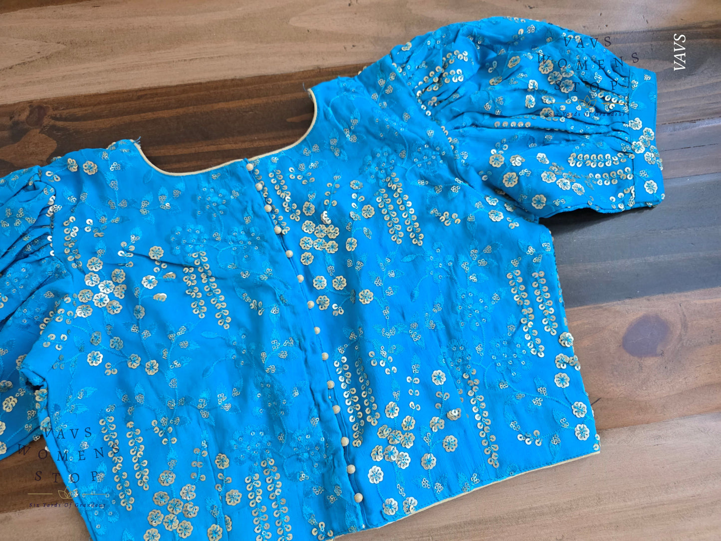 Copper Sulphate Blue Georgette Party Wear Blouse