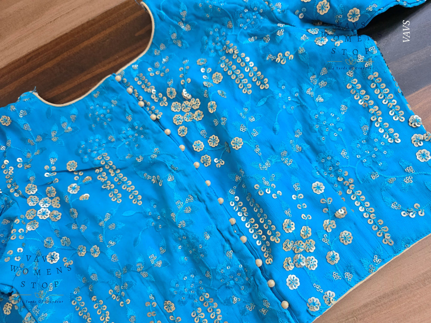 Copper Sulphate Blue Georgette Party Wear Blouse