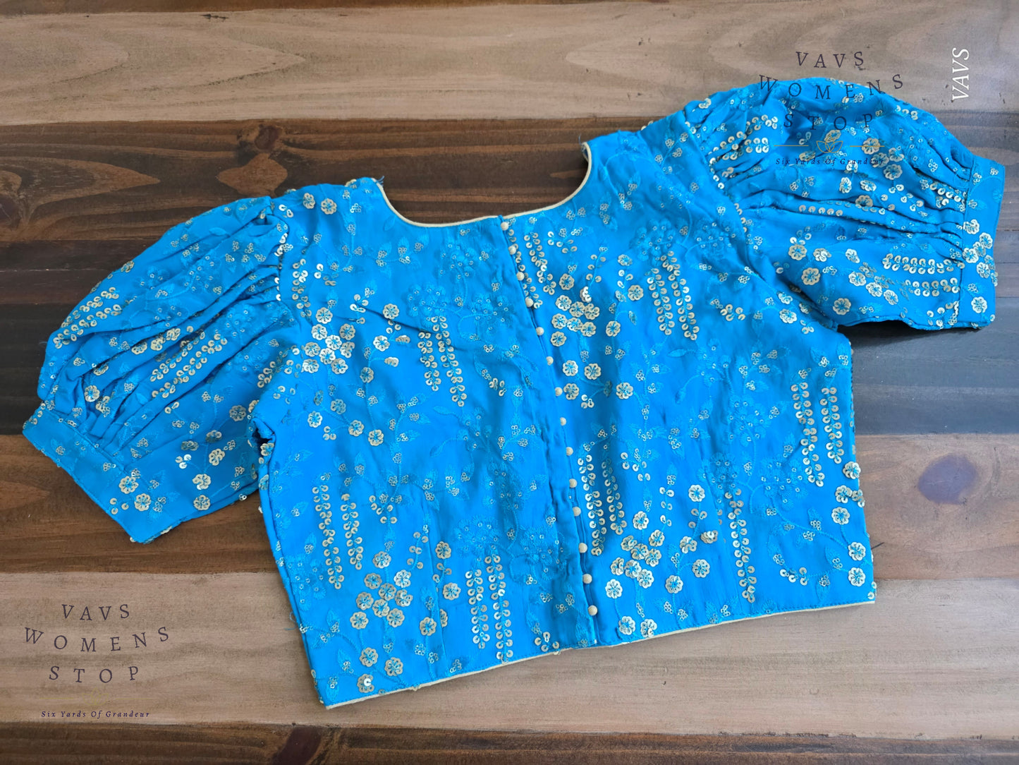 Copper Sulphate Blue Georgette Party Wear Blouse