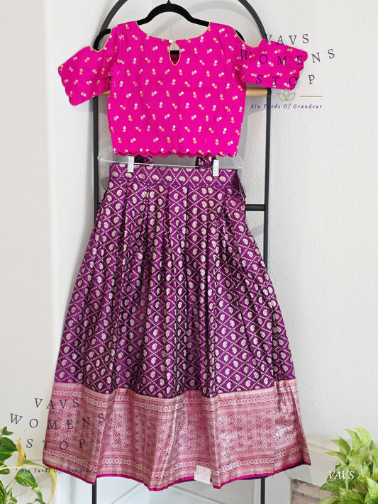 Benarasi Silk Lehenga Croptop Blouse
