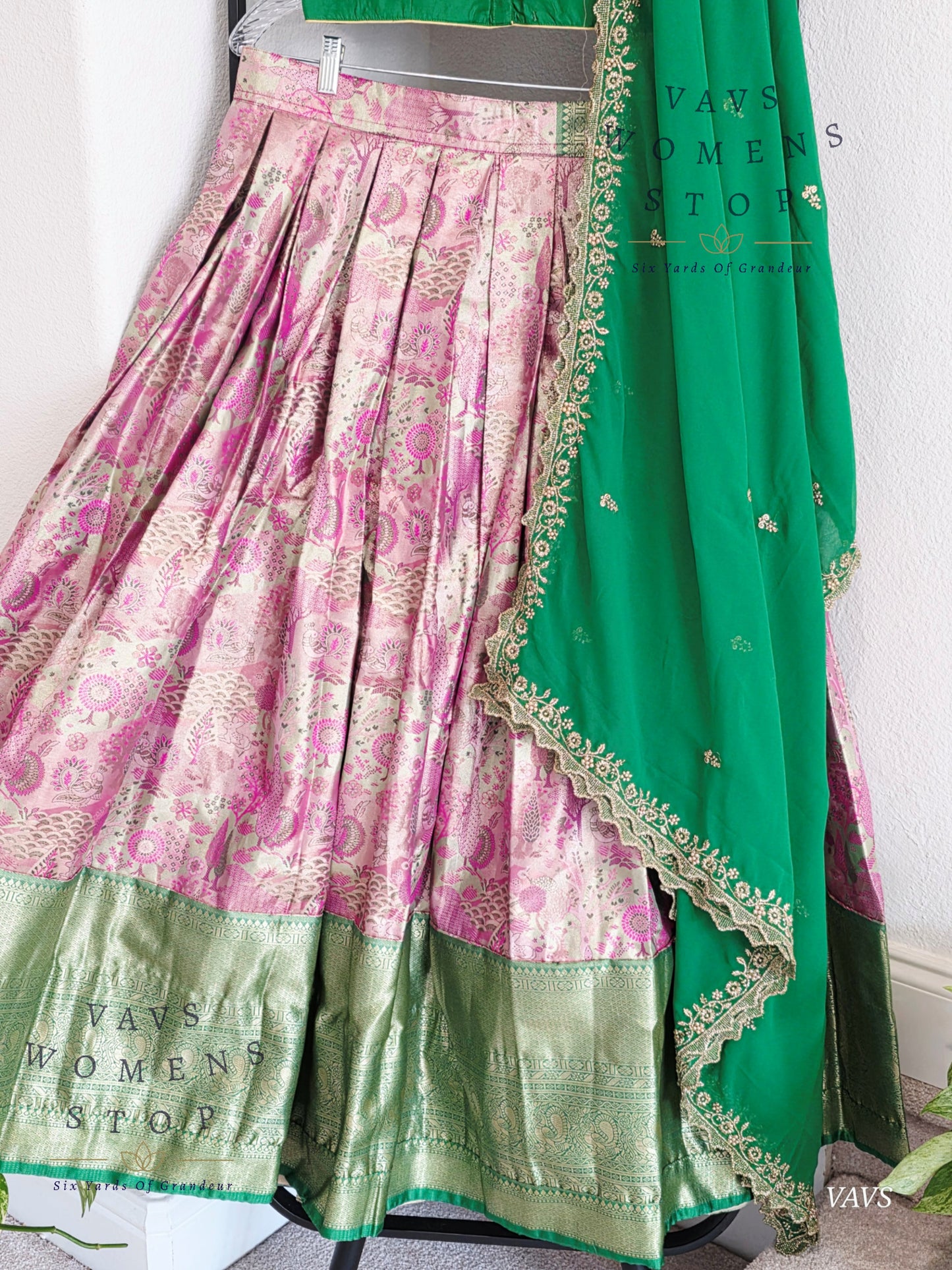 Semi Kanchi Half Saree Set – South Indian Bridal & Festive Wear | Women’s Lehenga
