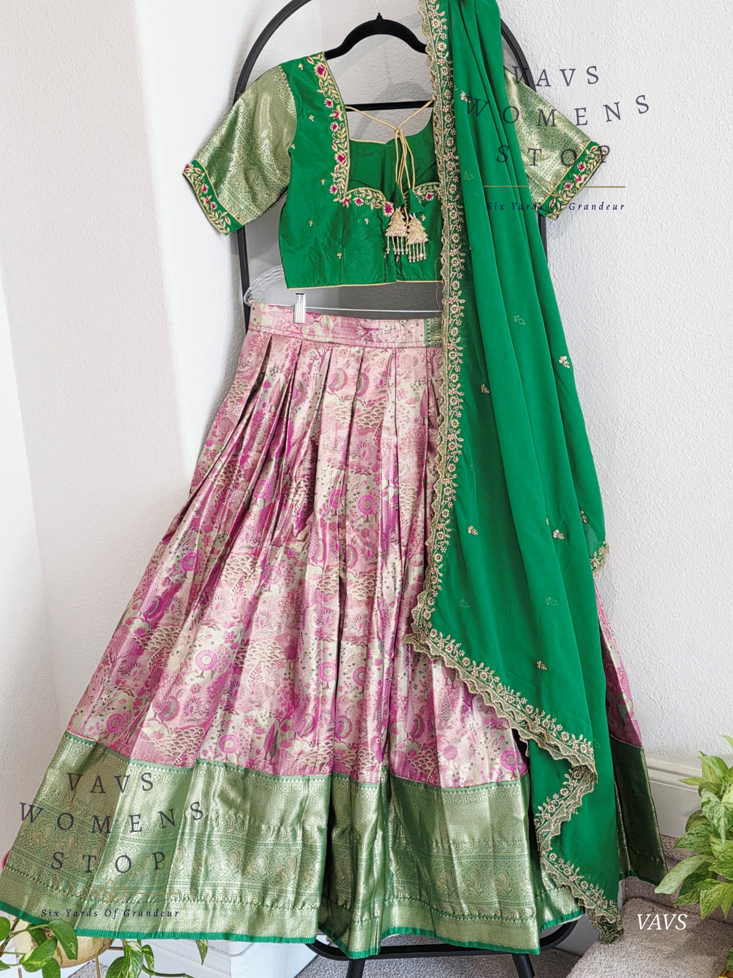 Semi Kanchi Half Saree Set – South Indian Bridal & Festive Wear | Women’s Lehenga
