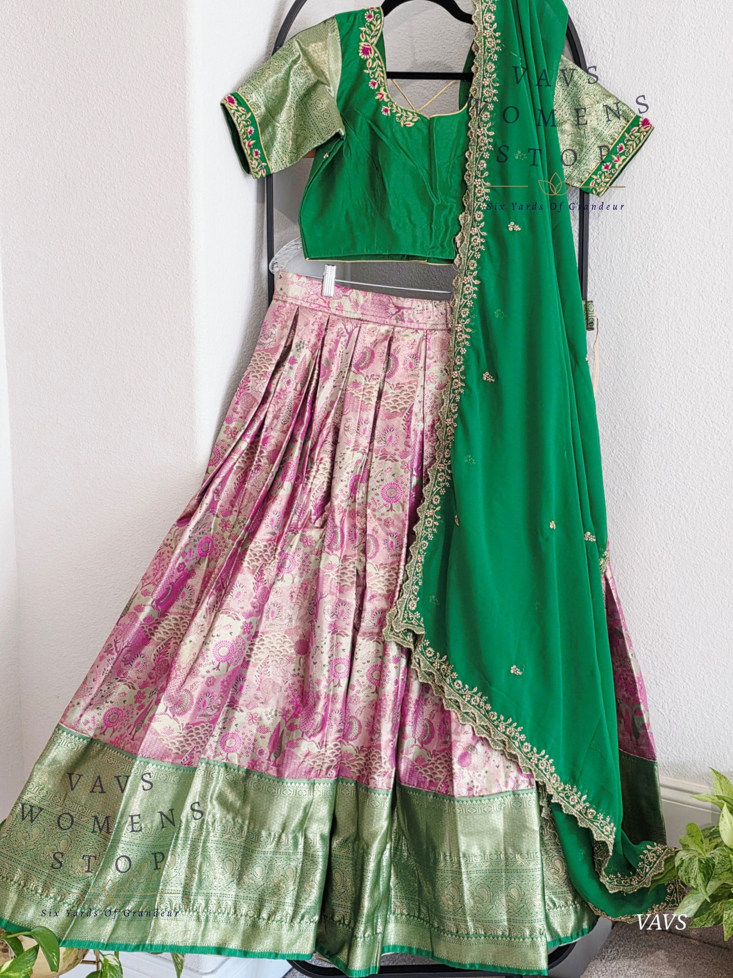 Semi Kanchi Half Saree Set – South Indian Bridal & Festive Wear | Women’s Lehenga