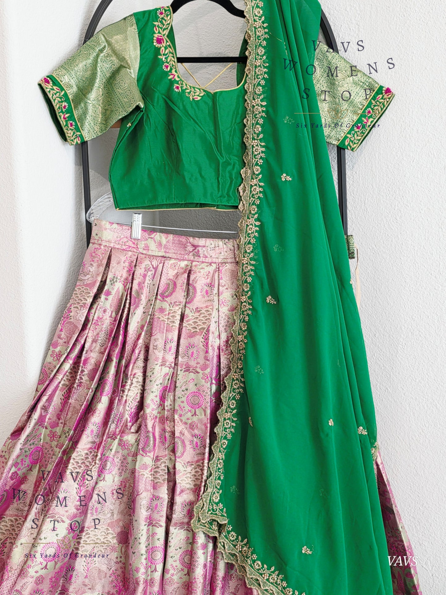 Semi Kanchi Half Saree Set – South Indian Bridal & Festive Wear | Women’s Lehenga