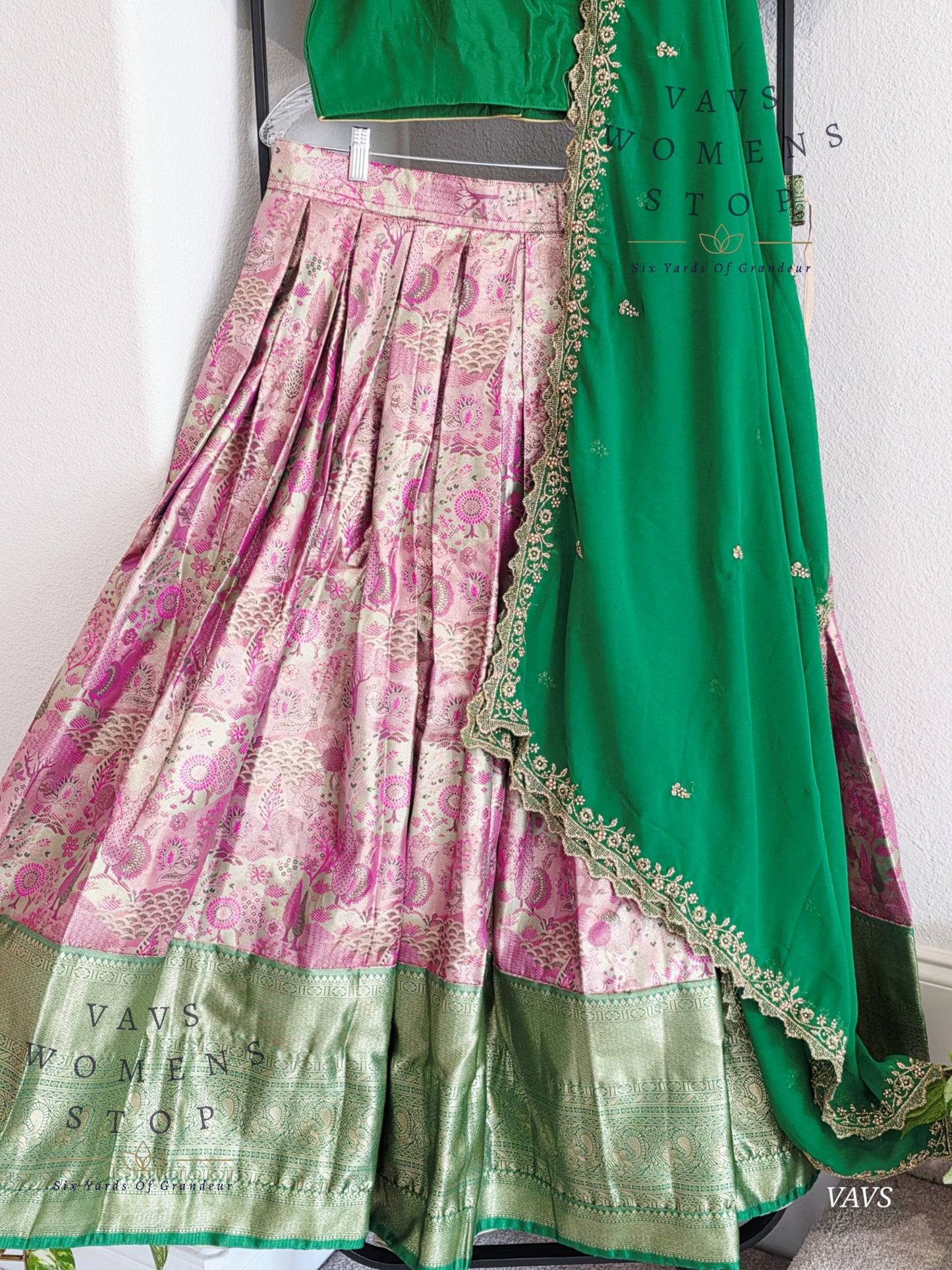 Semi Kanchi Half Saree Set – South Indian Bridal & Festive Wear | Women’s Lehenga