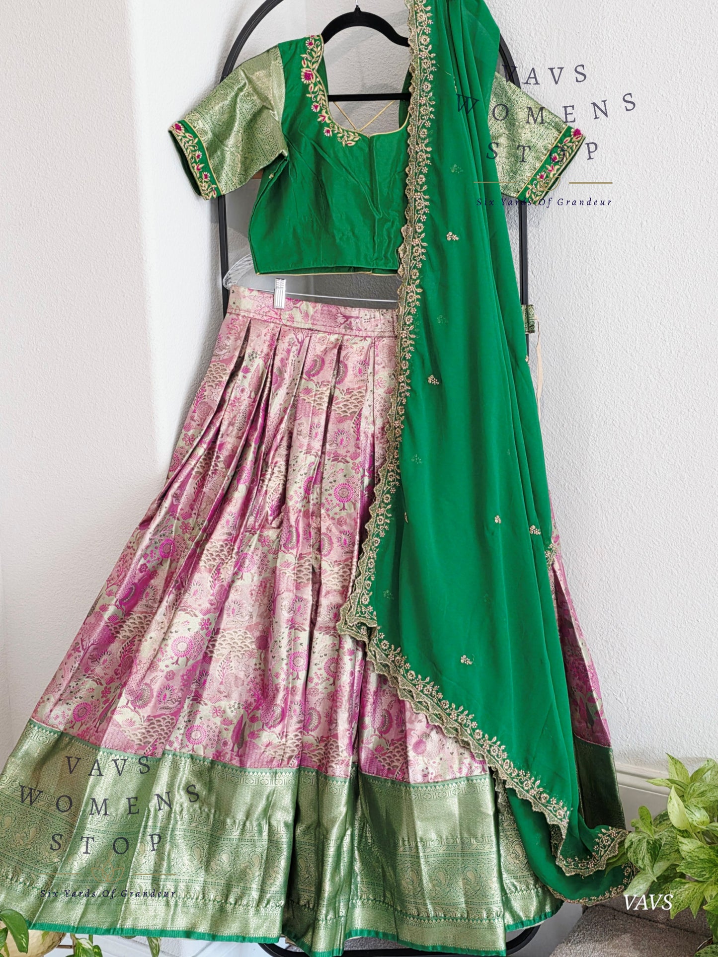 Semi Kanchi Half Saree Set – South Indian Bridal & Festive Wear | Women’s Lehenga