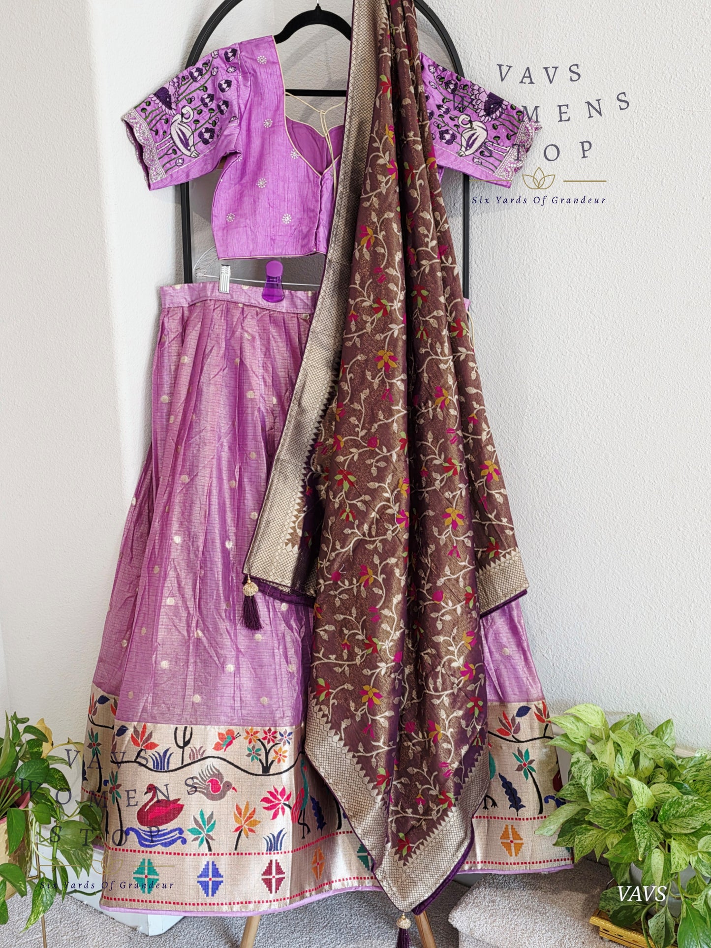 Kota Tissue Paithani Lehenga Set with Munga Benarasi Dupatta | Can-Can Lined