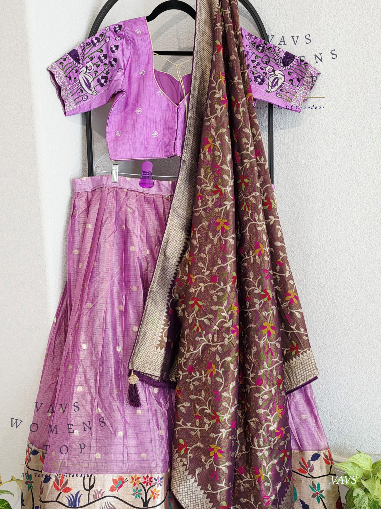 Kota Tissue Paithani Lehenga Set with Munga Benarasi Dupatta | Can-Can Lined