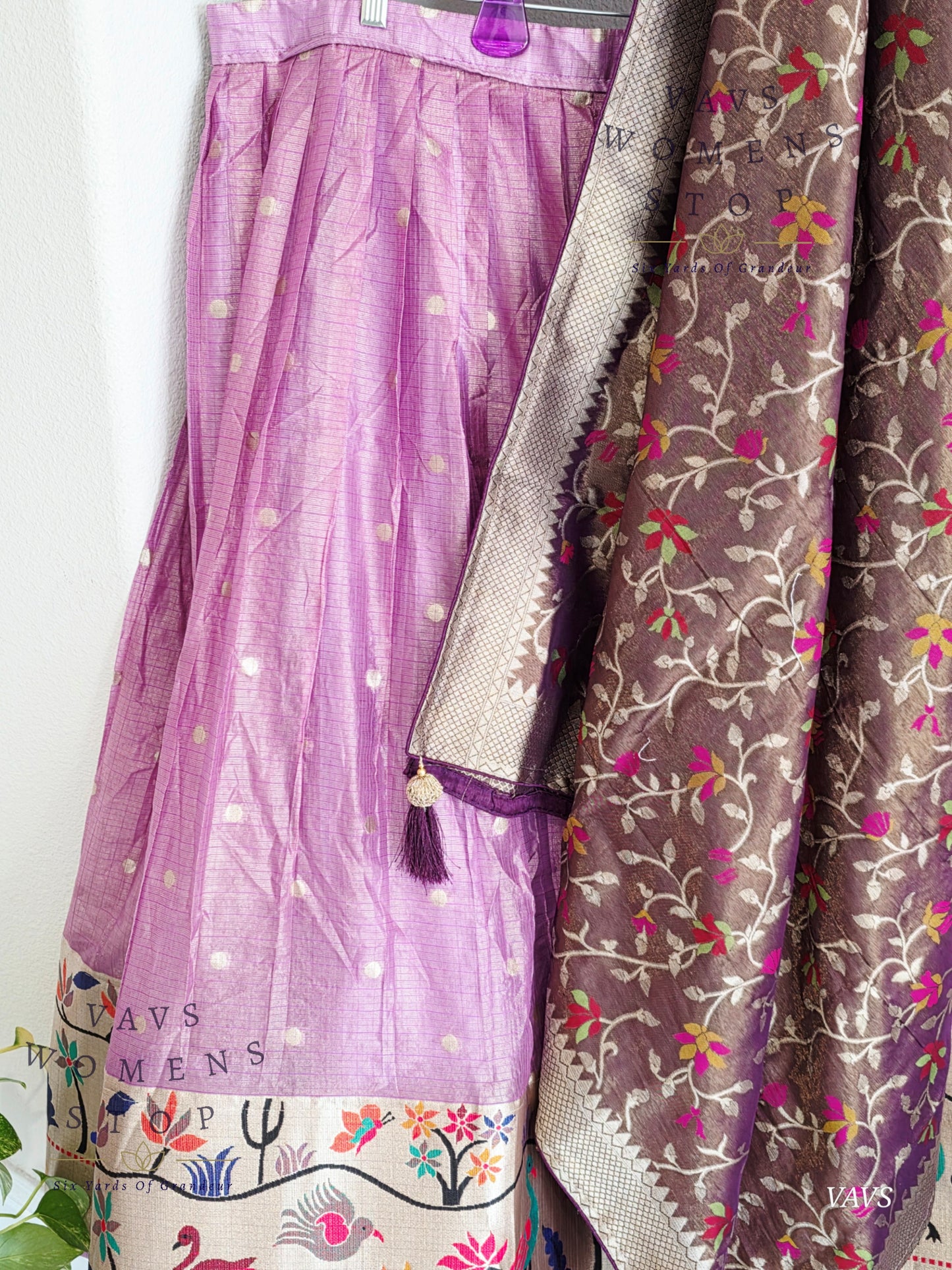 Kota Tissue Paithani Lehenga Set with Munga Benarasi Dupatta | Can-Can Lined