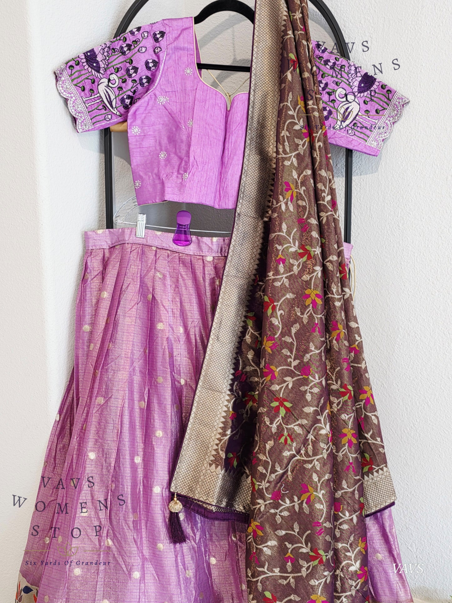 Kota Tissue Paithani Lehenga Set with Munga Benarasi Dupatta | Can-Can Lined