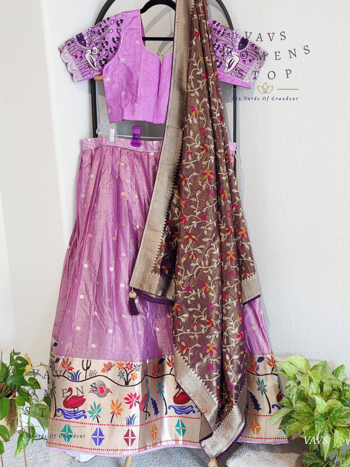 Kota Tissue Paithani Lehenga Set with Munga Benarasi Dupatta | Can-Can Lined