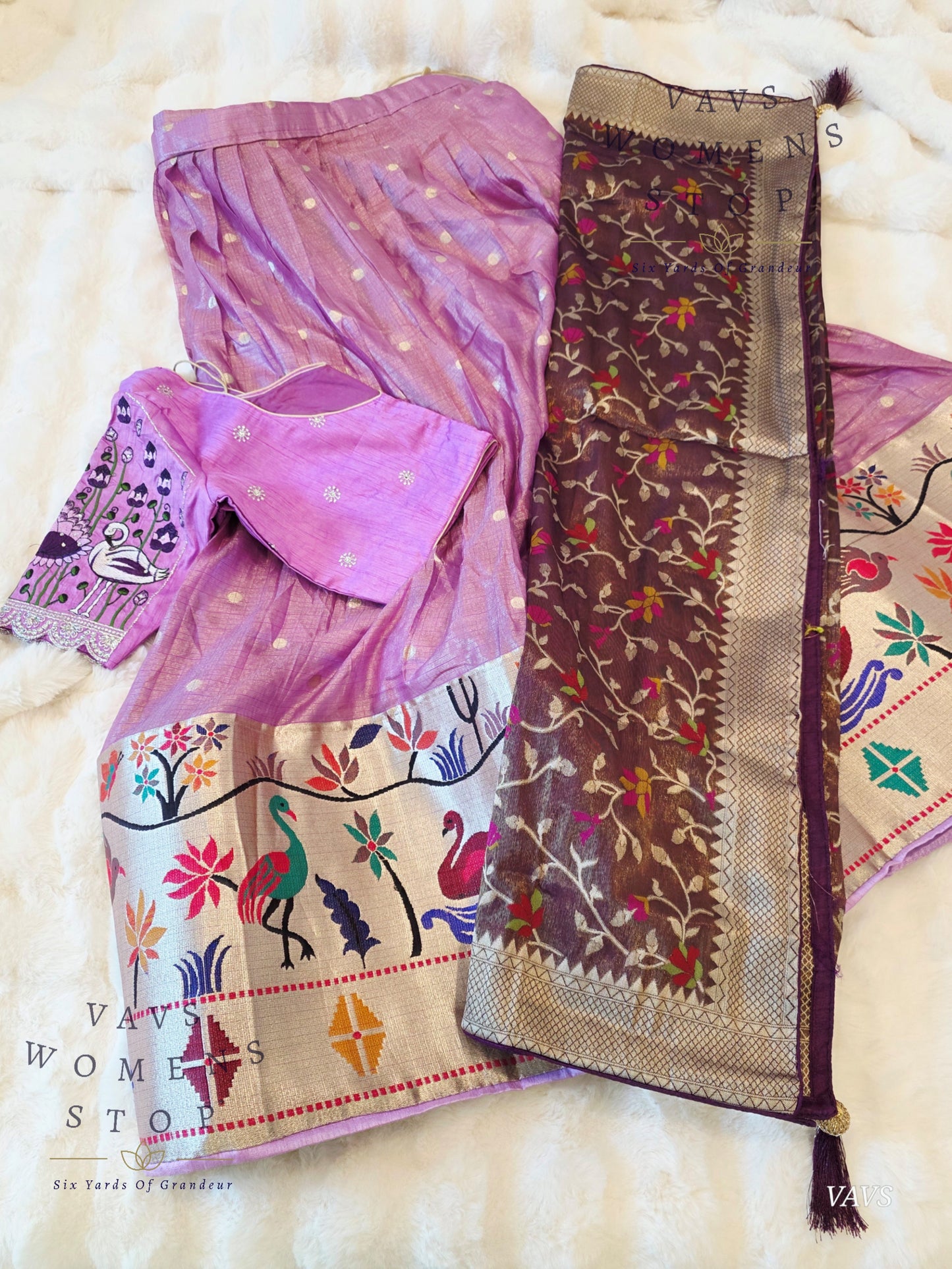 Kota Tissue Paithani Lehenga Set with Munga Benarasi Dupatta | Can-Can Lined