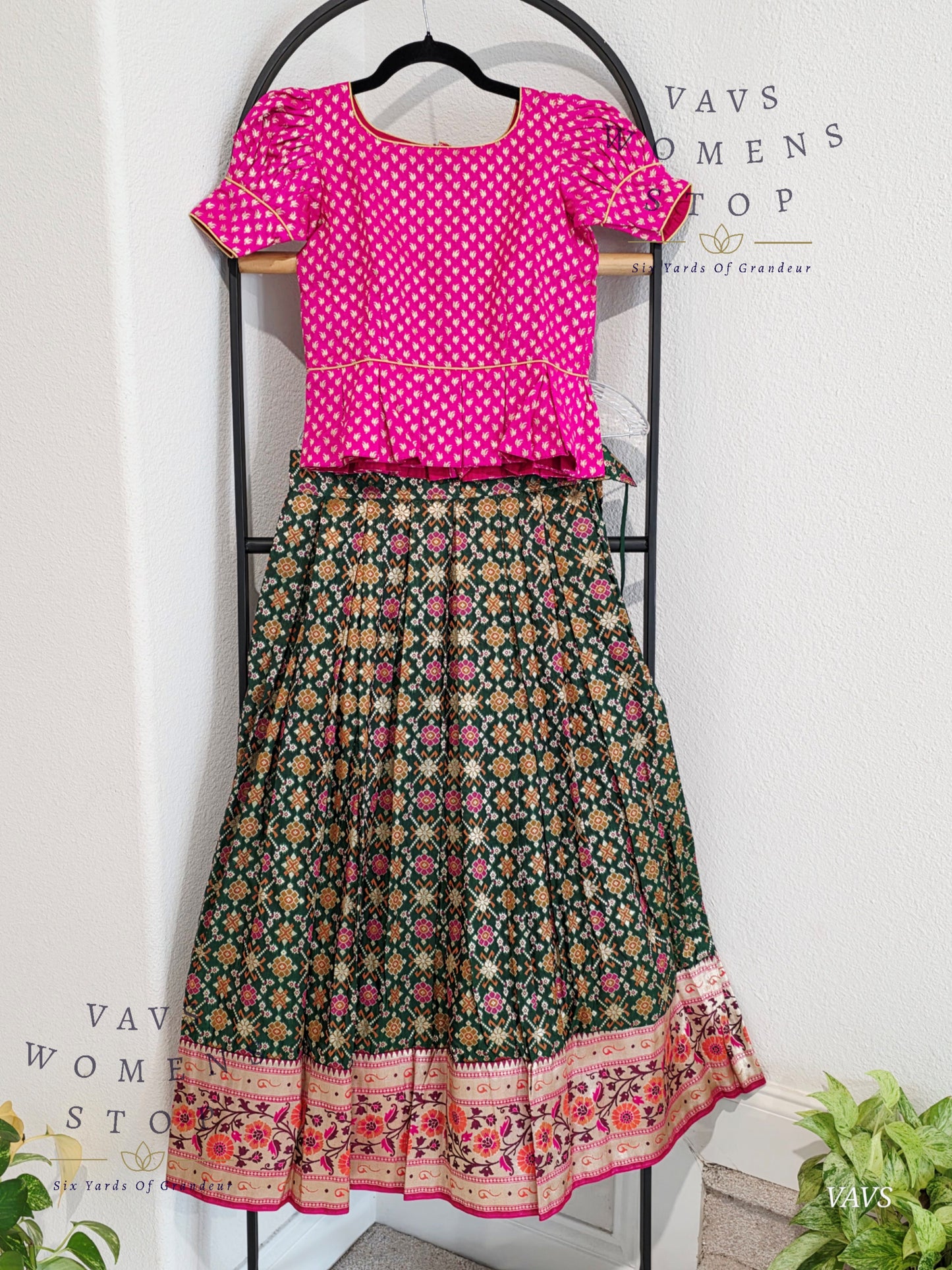 Satin Benarasi Lehenga/Langa Blouse