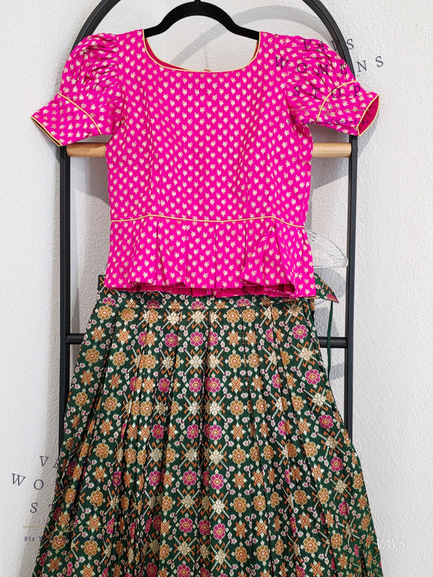 Satin Benarasi Lehenga/Langa Blouse