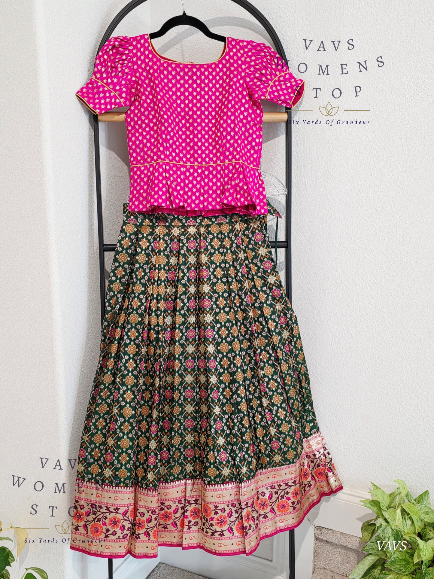 Satin Benarasi Lehenga/Langa Blouse