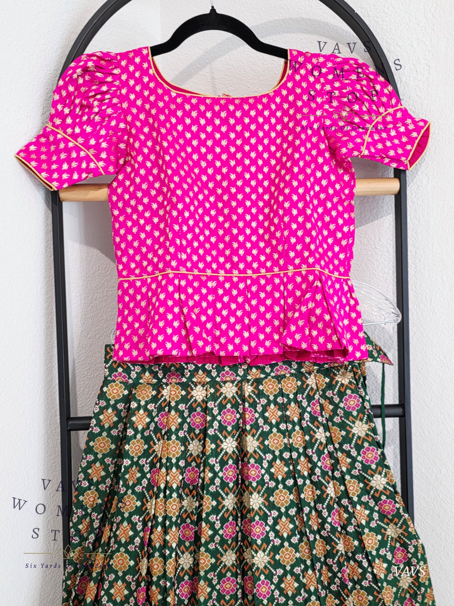 Satin Benarasi Lehenga/Langa Blouse