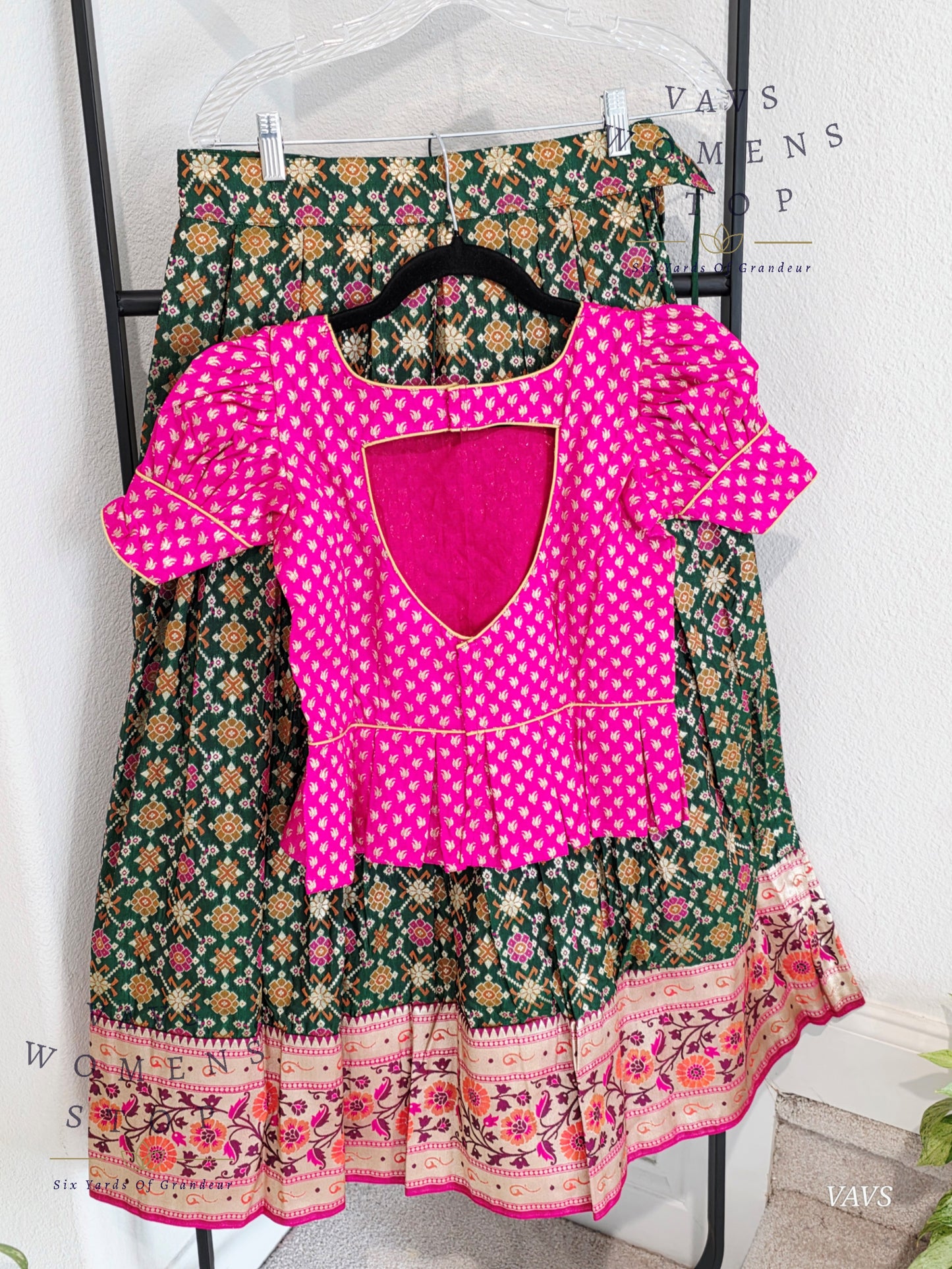 Satin Benarasi Lehenga/Langa Blouse