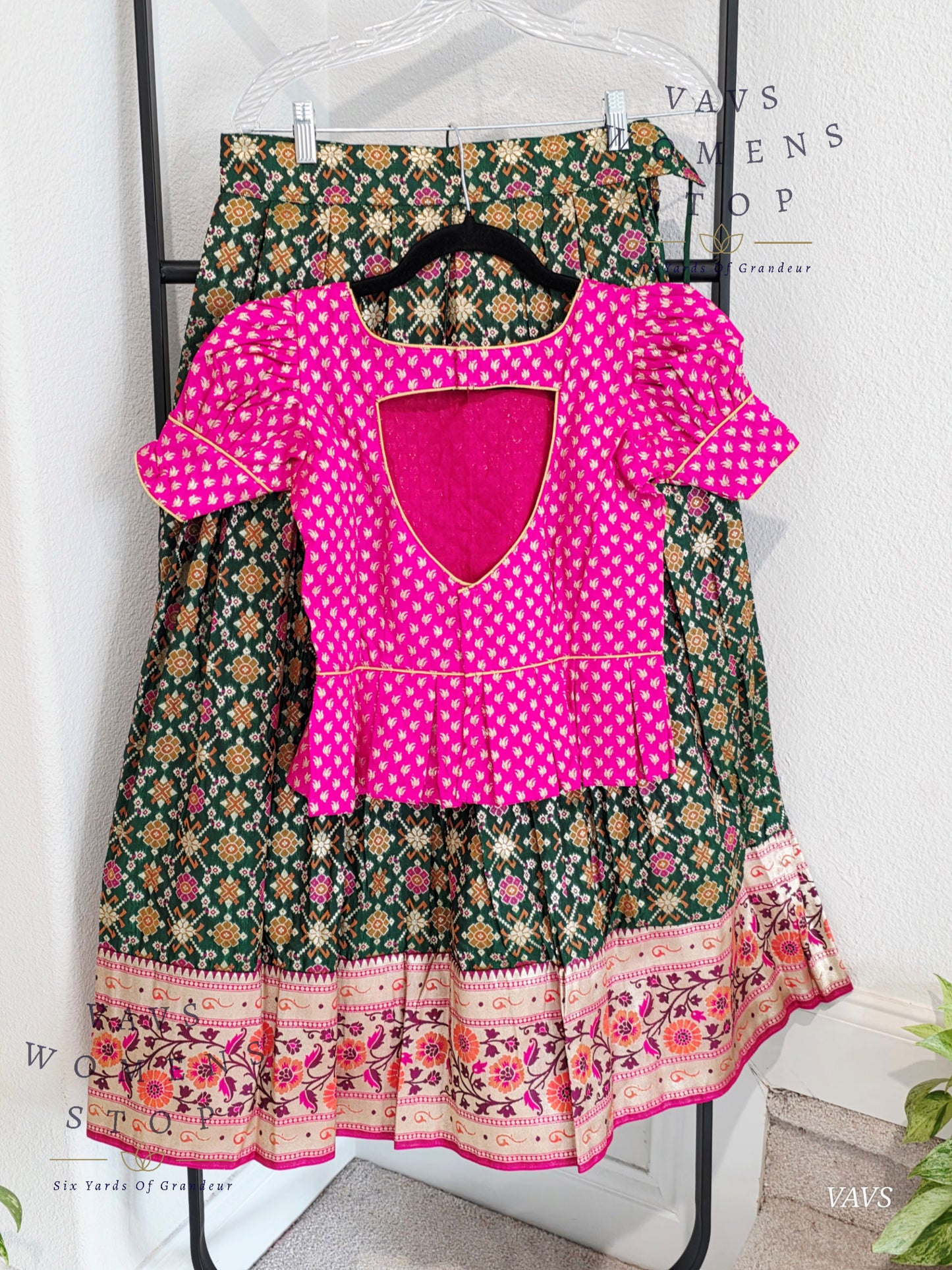 Satin Benarasi Lehenga/Langa Blouse