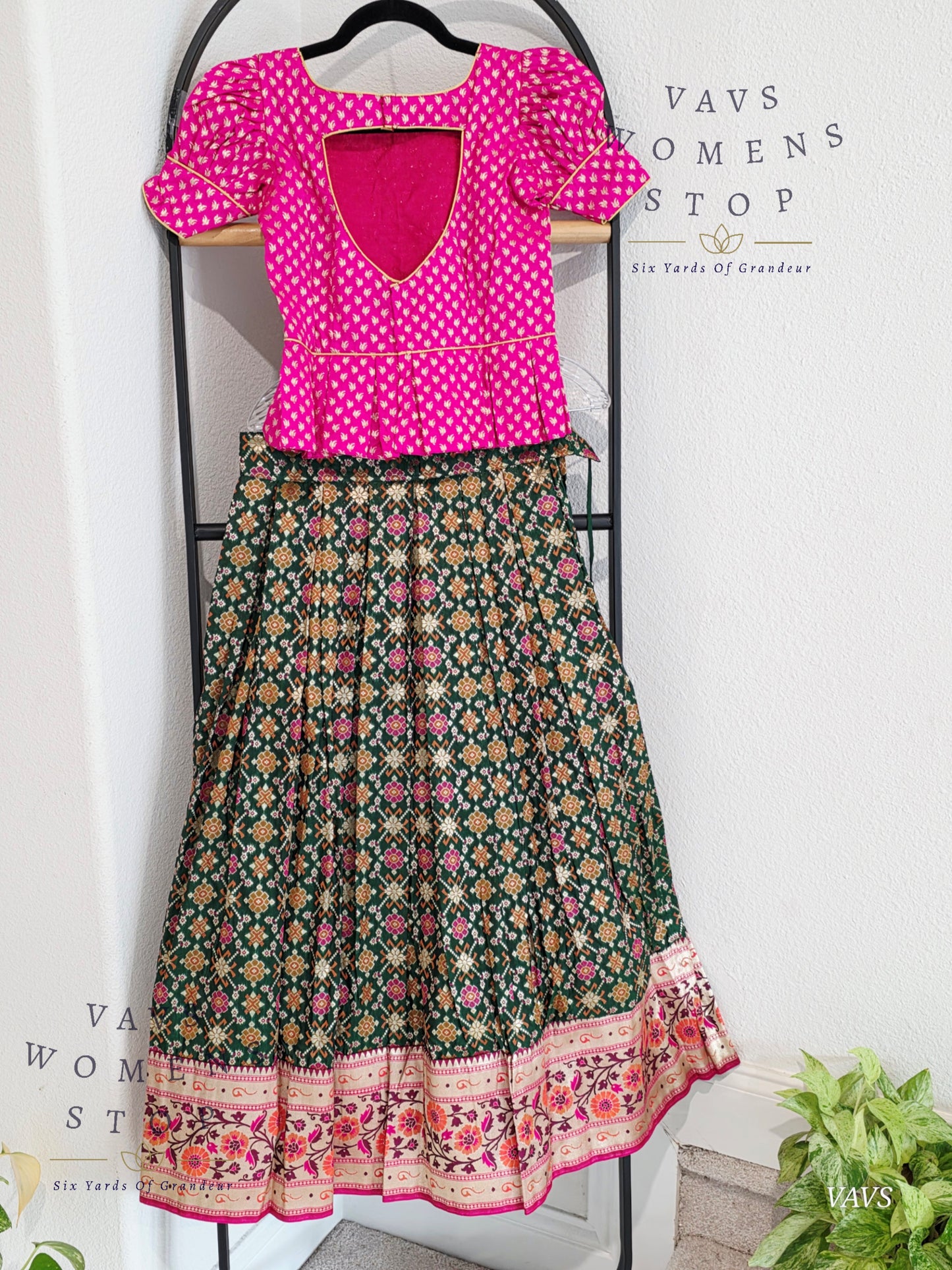 Satin Benarasi Lehenga/Langa Blouse