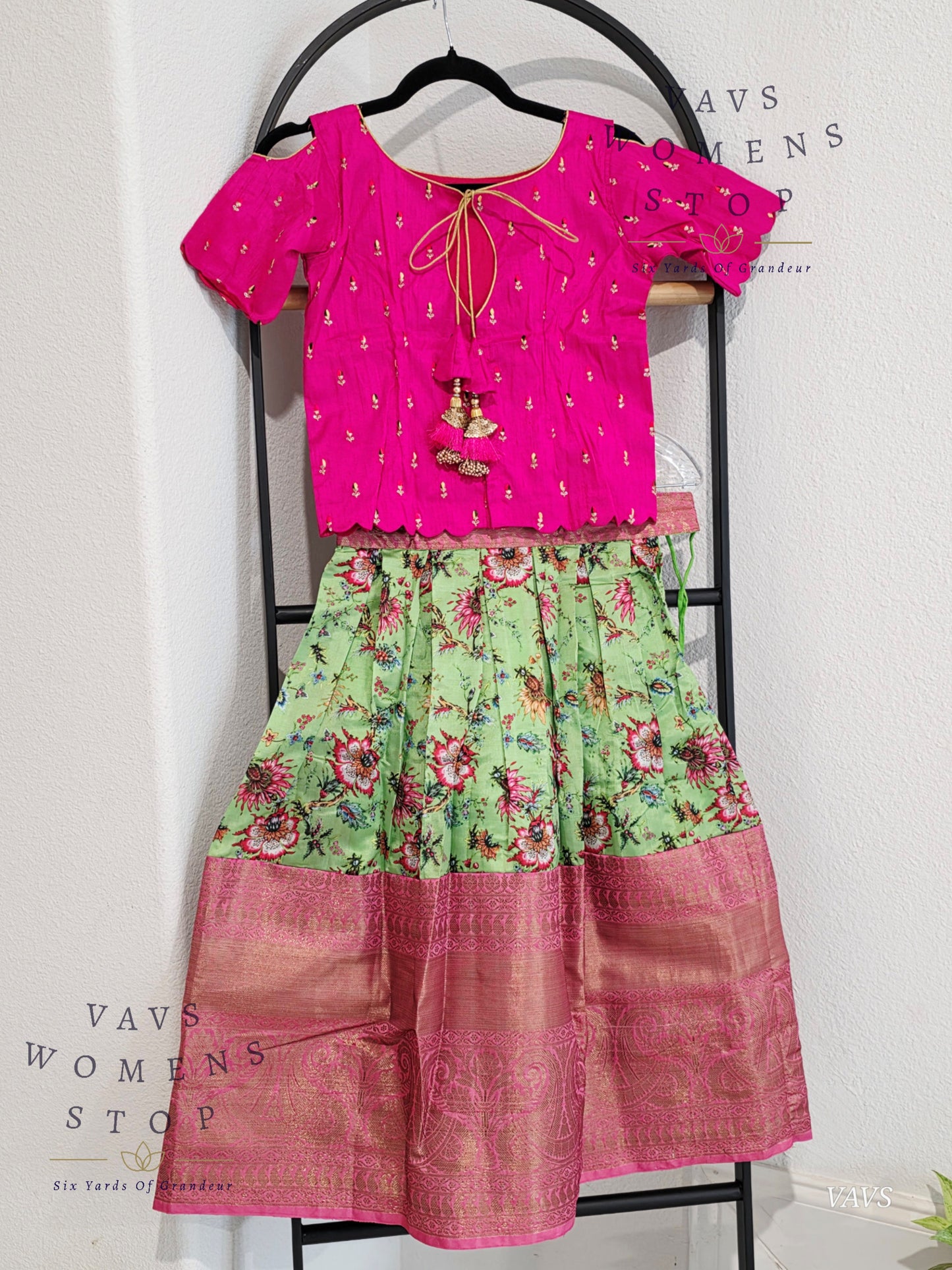 Benarasi Kalamkari Prints Silk Lehenga Blouse