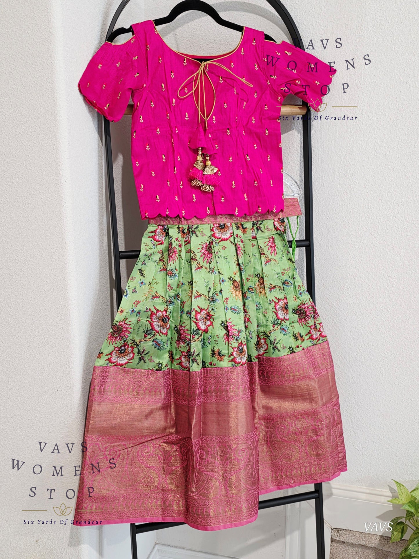 Benarasi Kalamkari Prints Silk Lehenga Blouse