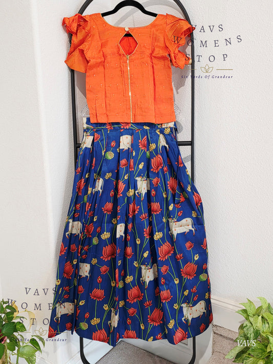 Pichwai Print Lehenga Croptop Blouse