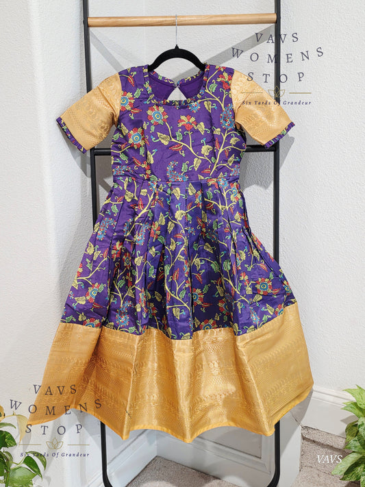 Floral Prints Benarasi Long frock/gown