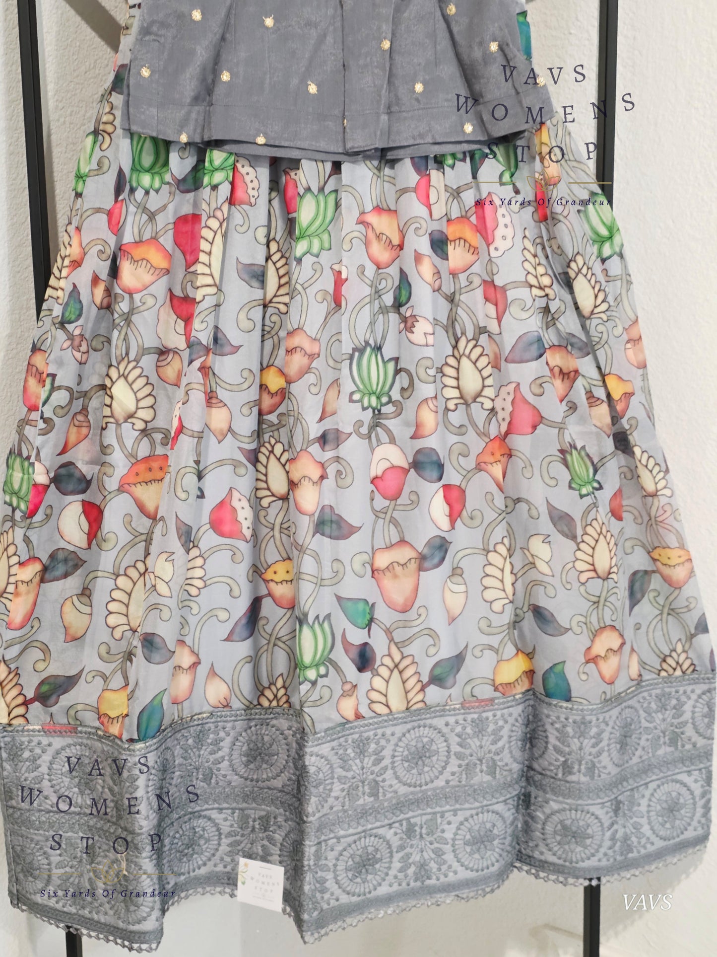 Floral Prints Soft Organza Lehenga Blouse