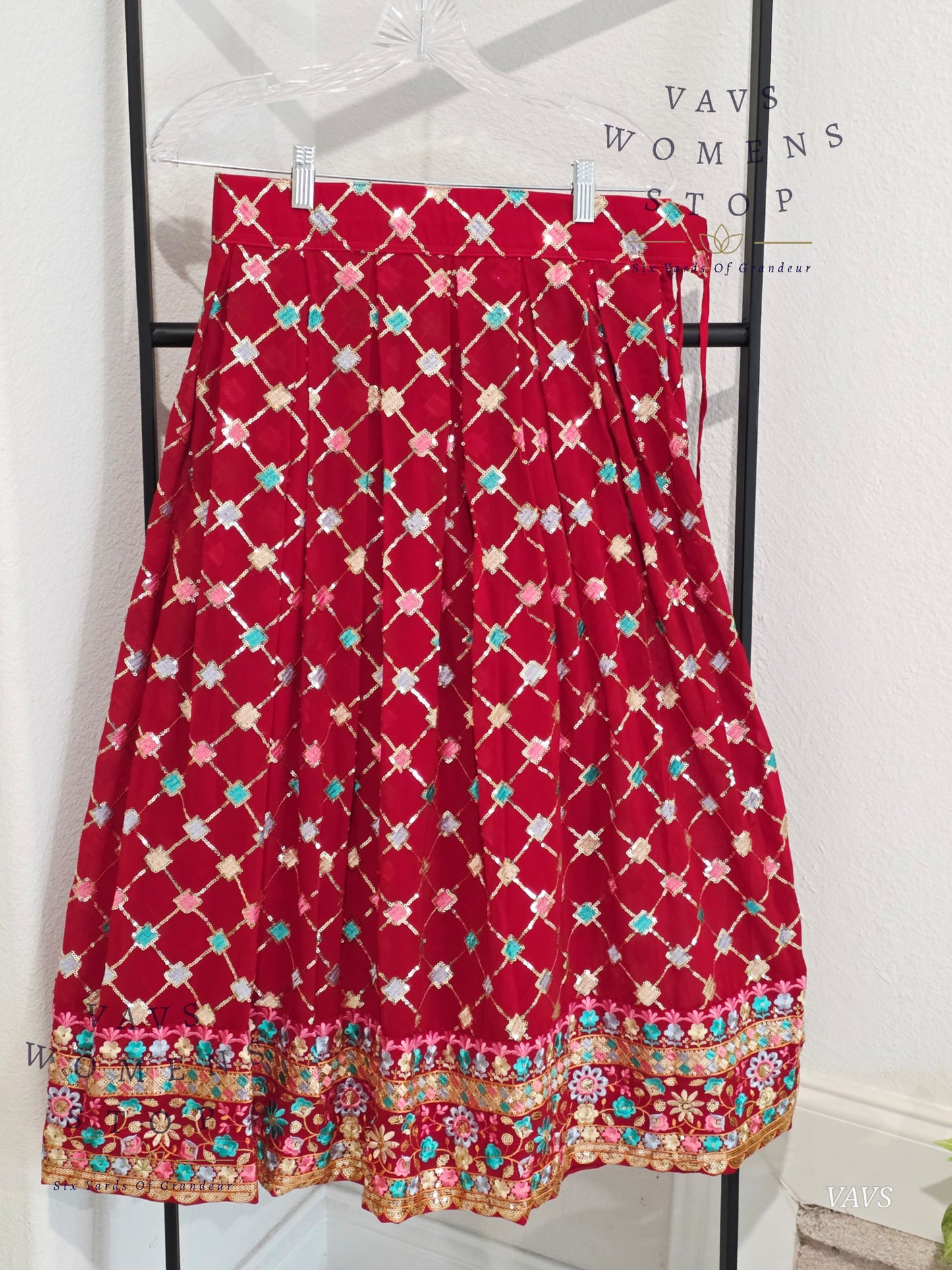 Designer Georgette Sequins Lehenga Croptop Blouse