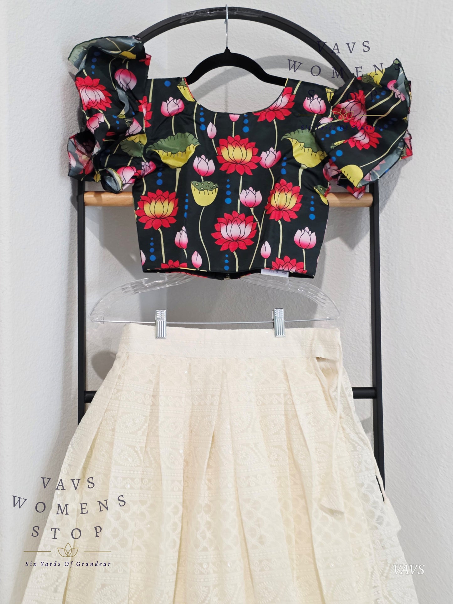 Chikankari Lehenga Kalamkari Blouse