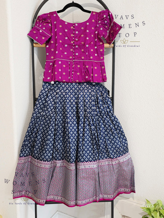 Satin Benarasi Lehenga/Langa Blouse