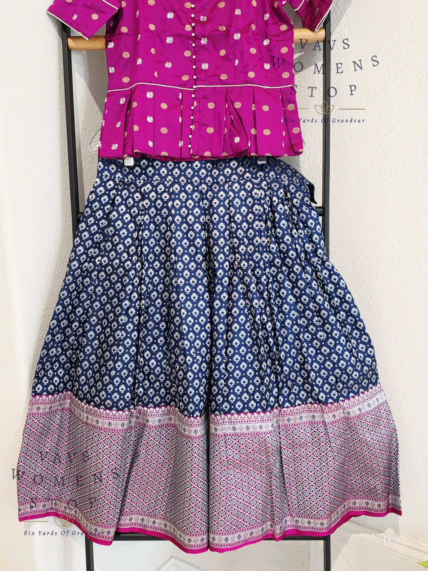 Satin Benarasi Lehenga/Langa Blouse