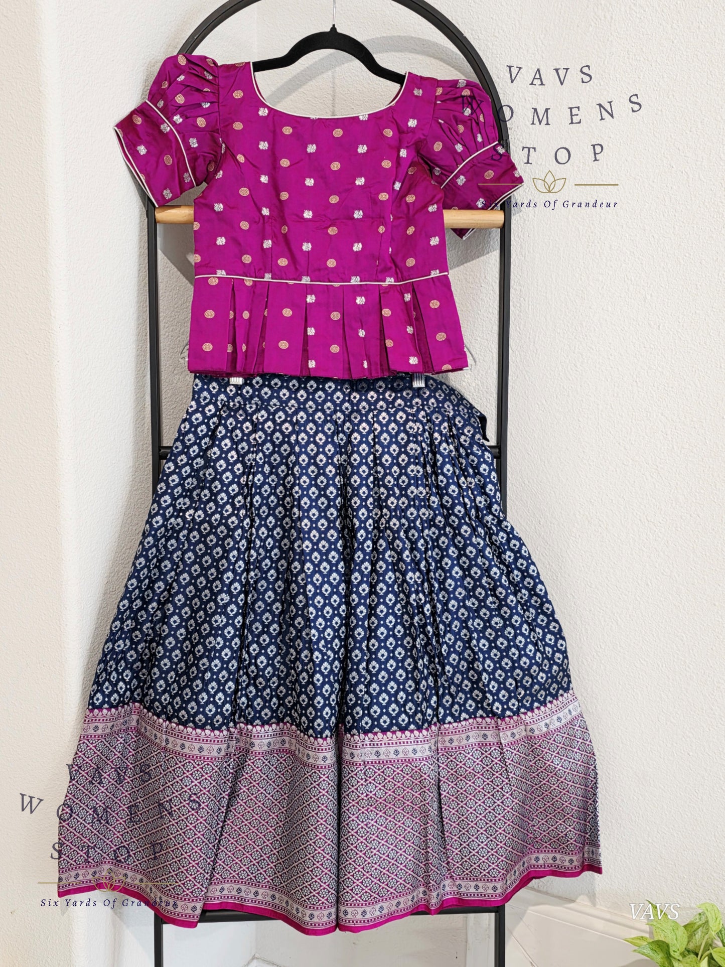 Satin Benarasi Lehenga/Langa Blouse