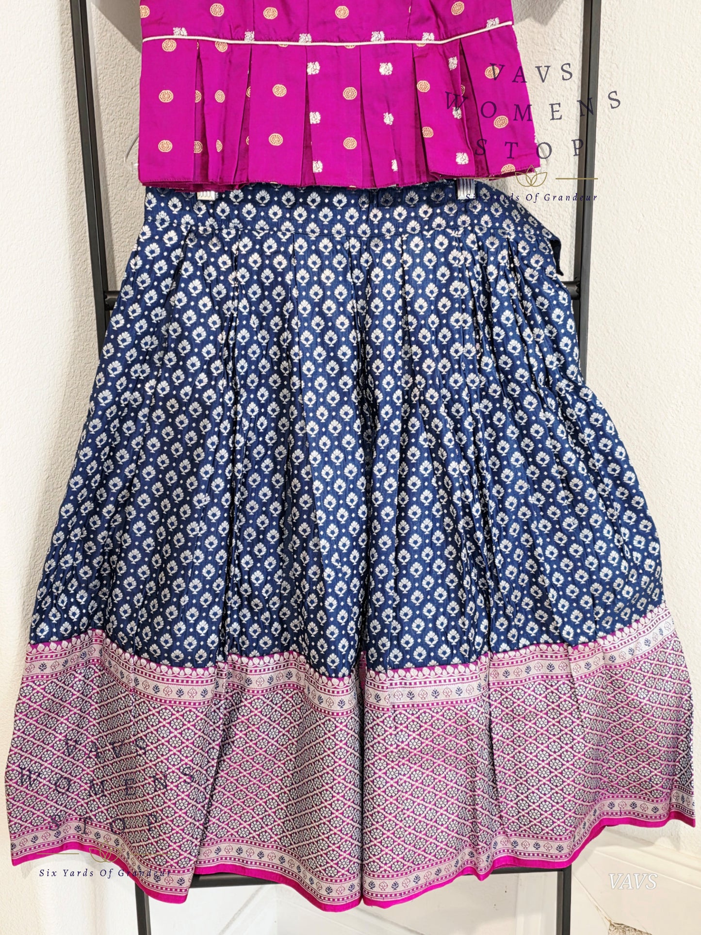 Satin Benarasi Lehenga/Langa Blouse