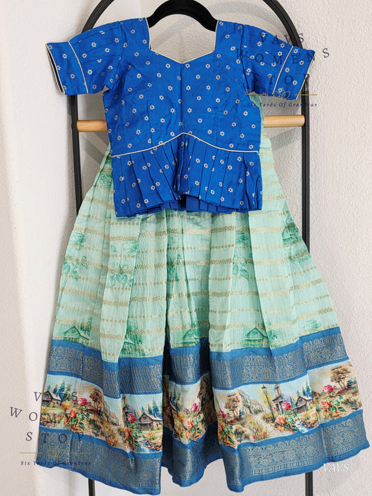 Designer Chanderi Silk Lehenga - Chinon Silk Blouse