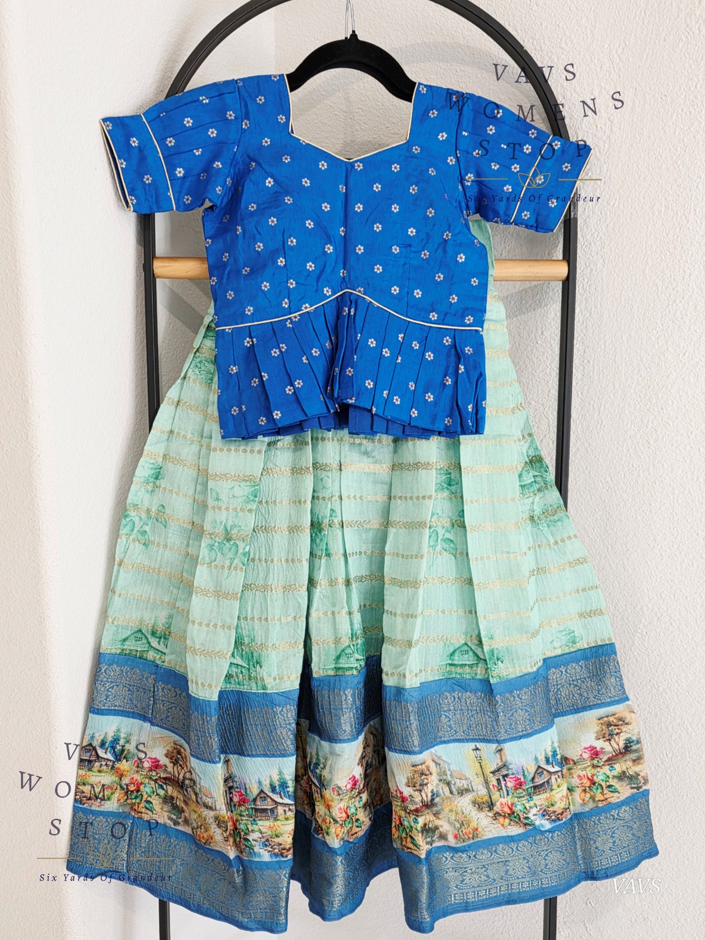 Designer Chanderi Silk Lehenga - Chinon Silk Blouse