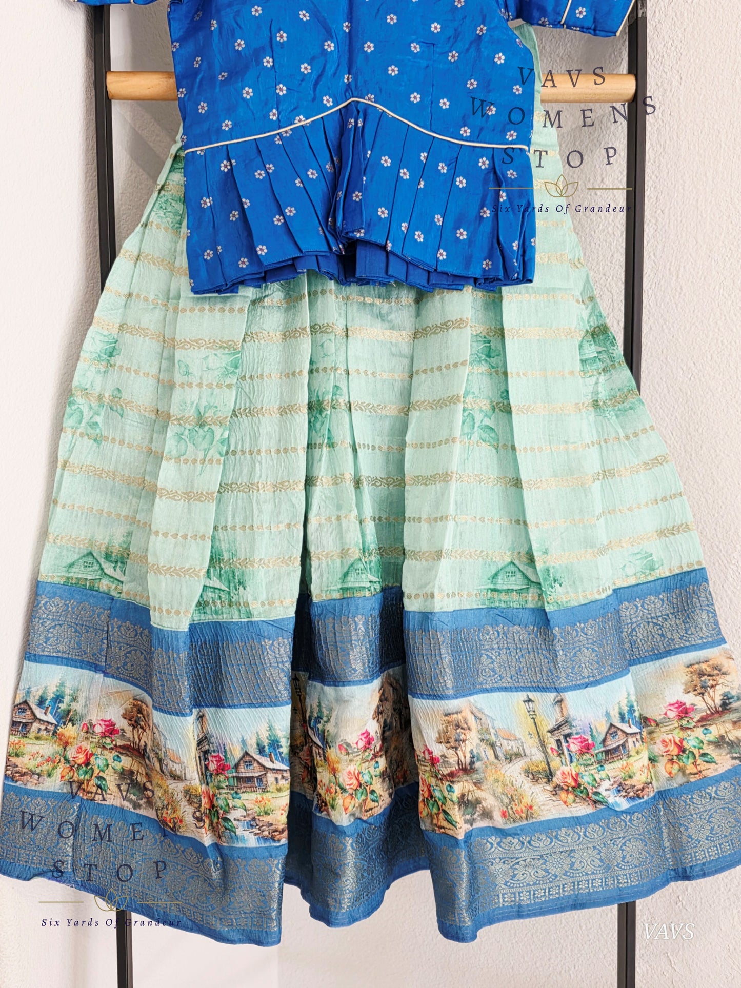 Designer Chanderi Silk Lehenga - Chinon Silk Blouse