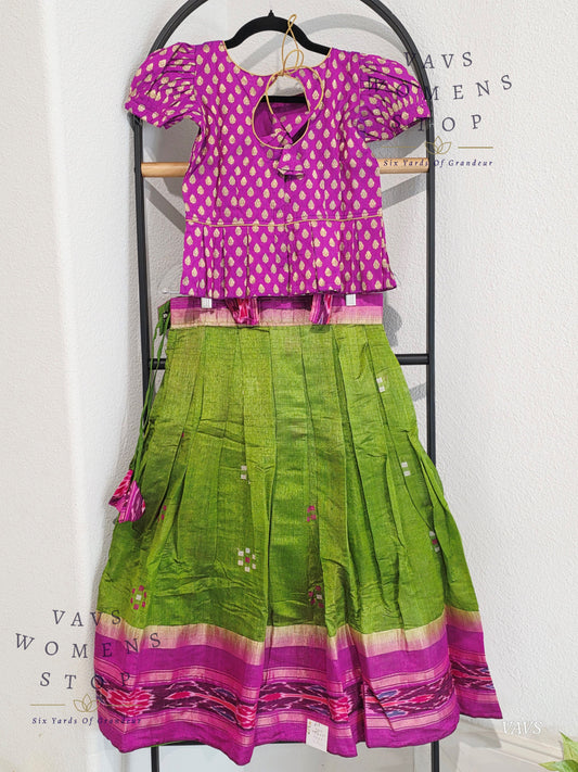 Designer Rawsilk Lehenga/Langa Blouse