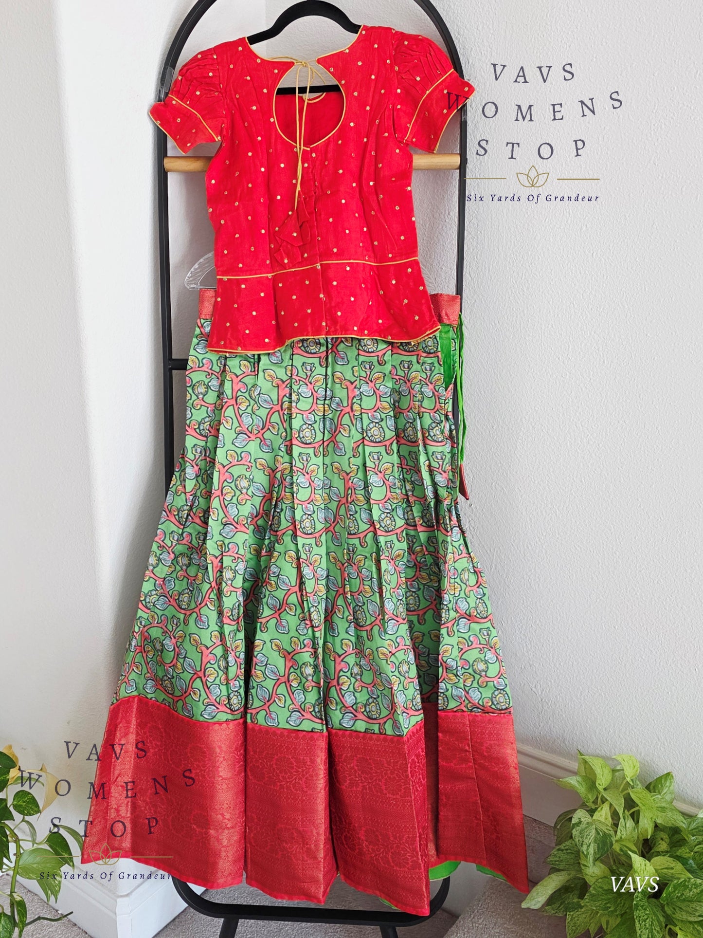 Kalamkari Benarasi Silk Lehenga Blouse
