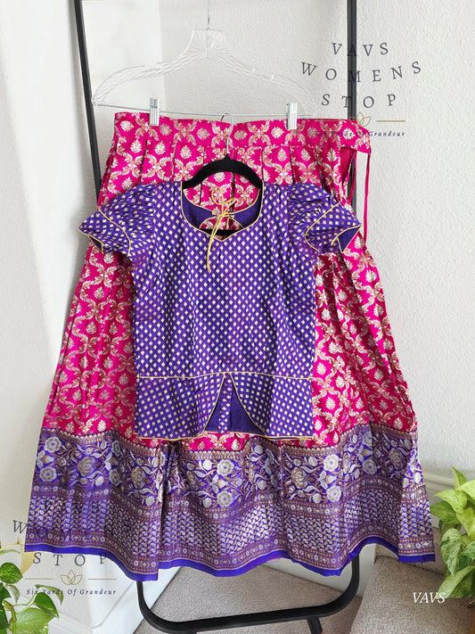 Satin Benarasi Silk Lehenga Blouse