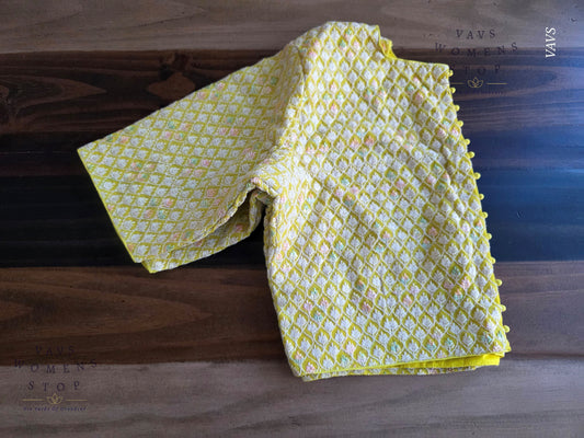 Lemon Shade Georgette Stitched Blouse