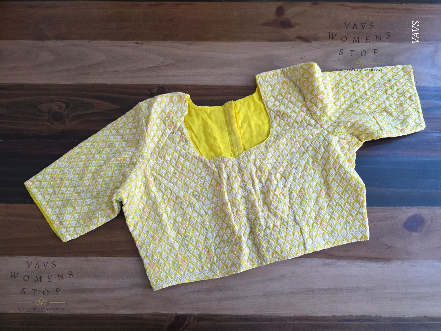 Lemon Shade Georgette Stitched Blouse