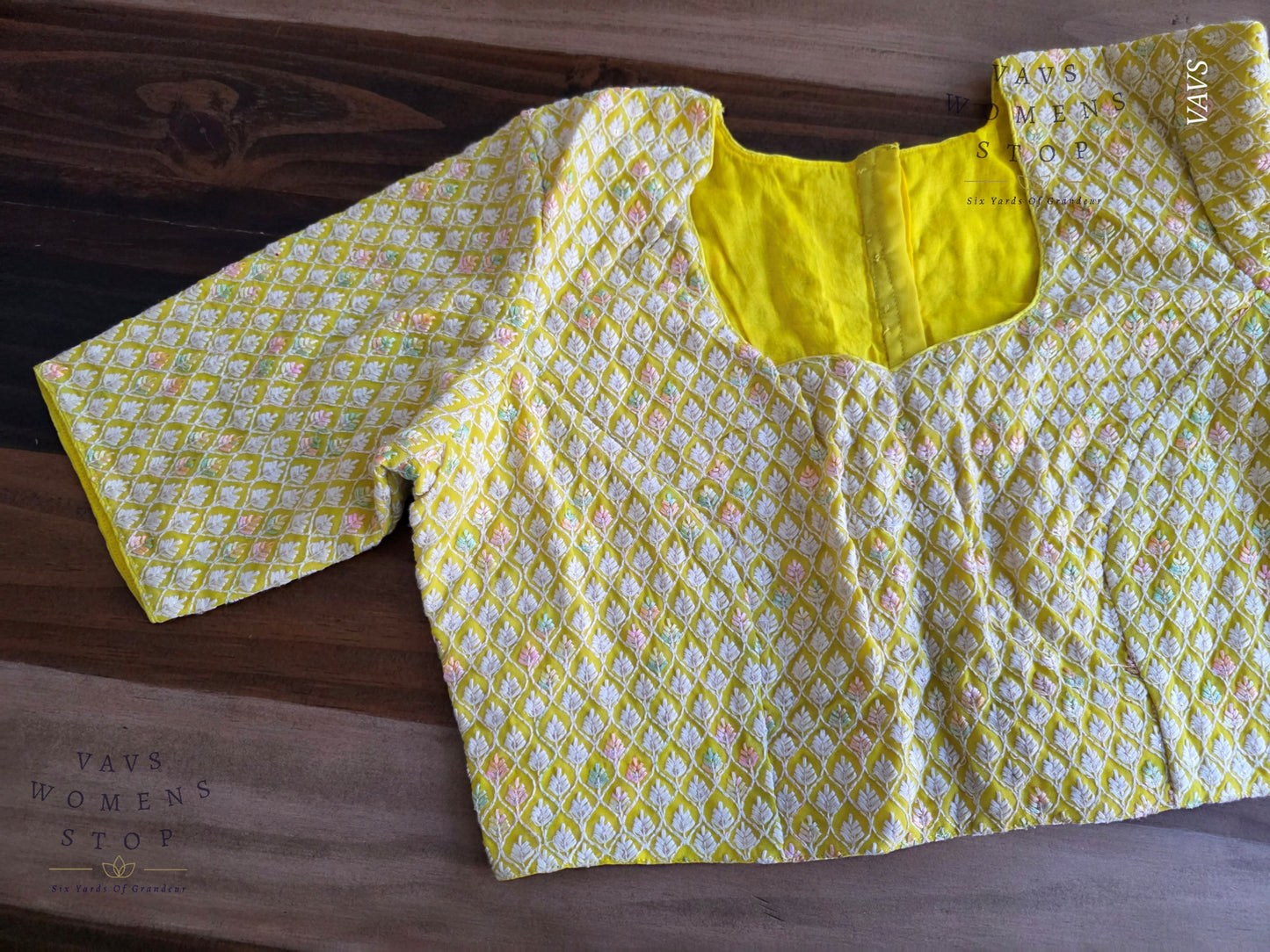Lemon Shade Georgette Stitched Blouse