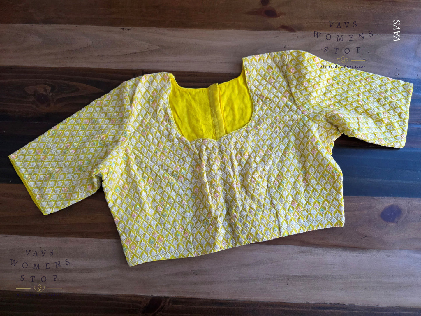 Lemon Shade Georgette Stitched Blouse