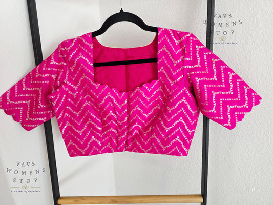 Pink Designer Banarasi Blouse