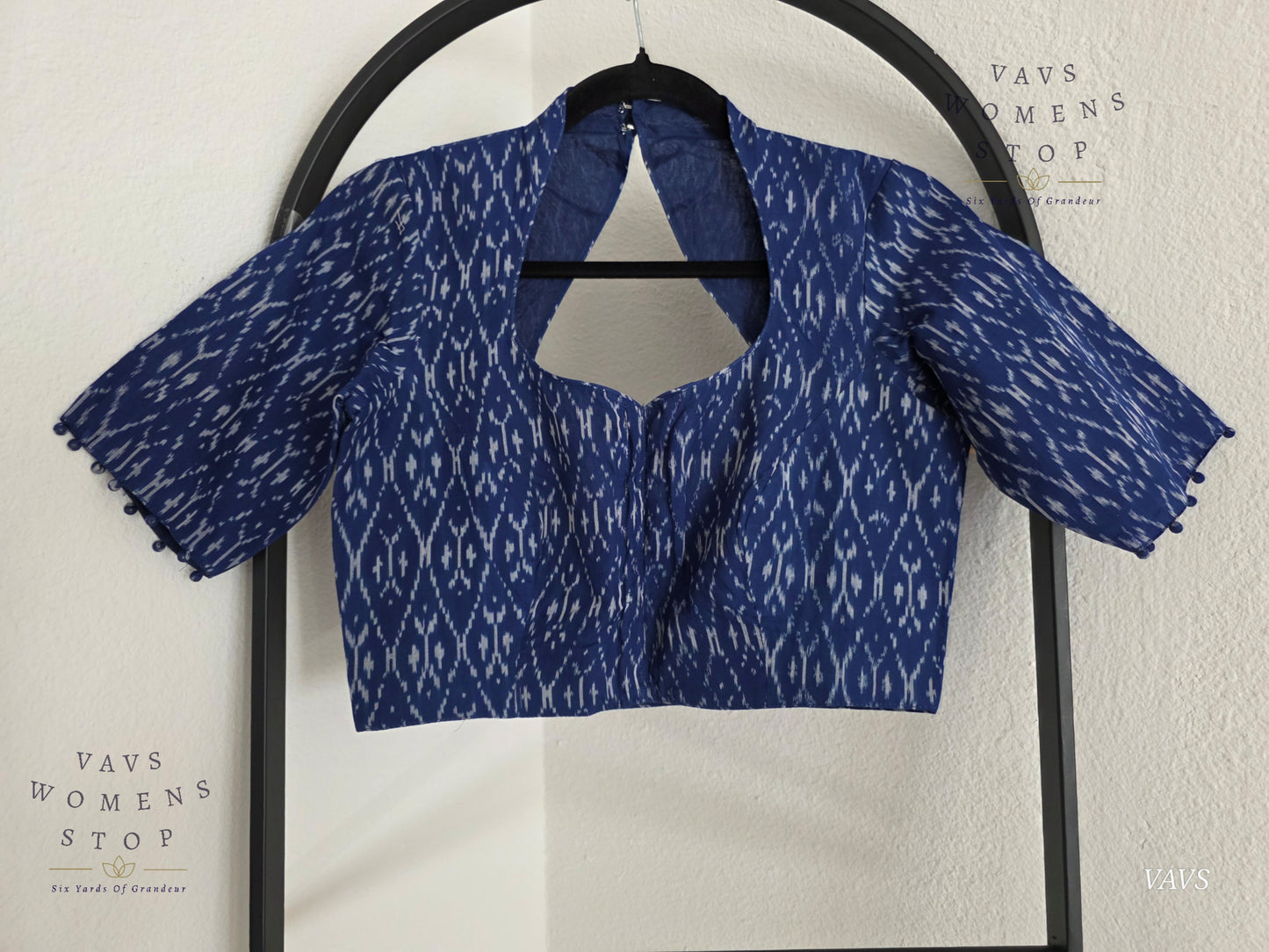 Blue Shade Ikkat Sico Cotton Blouse