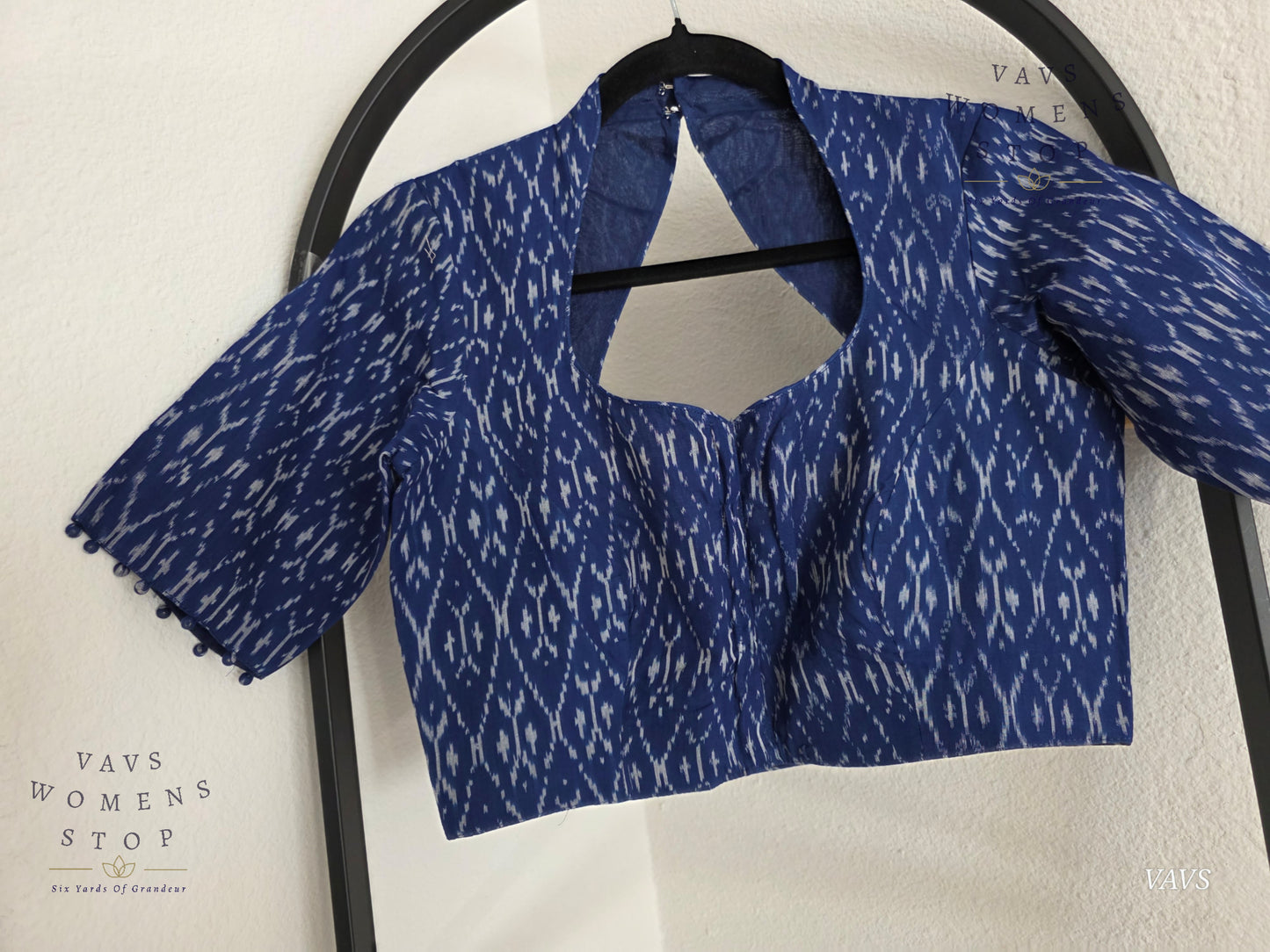 Blue Shade Ikkat Sico Cotton Blouse