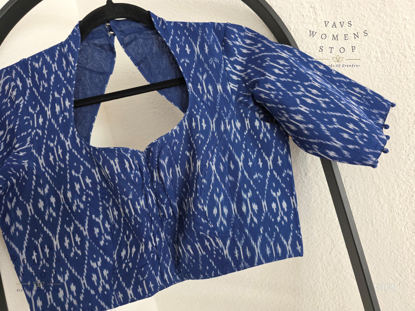 Blue Shade Ikkat Sico Cotton Blouse