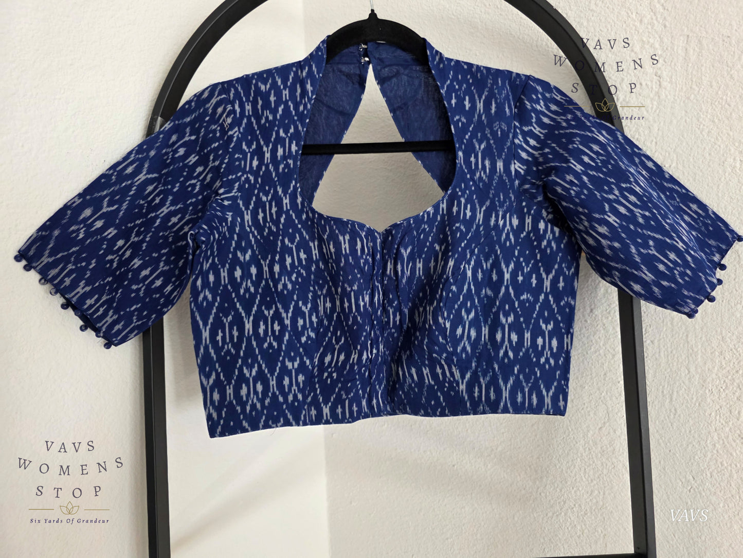 Blue Shade Ikkat Sico Cotton Blouse